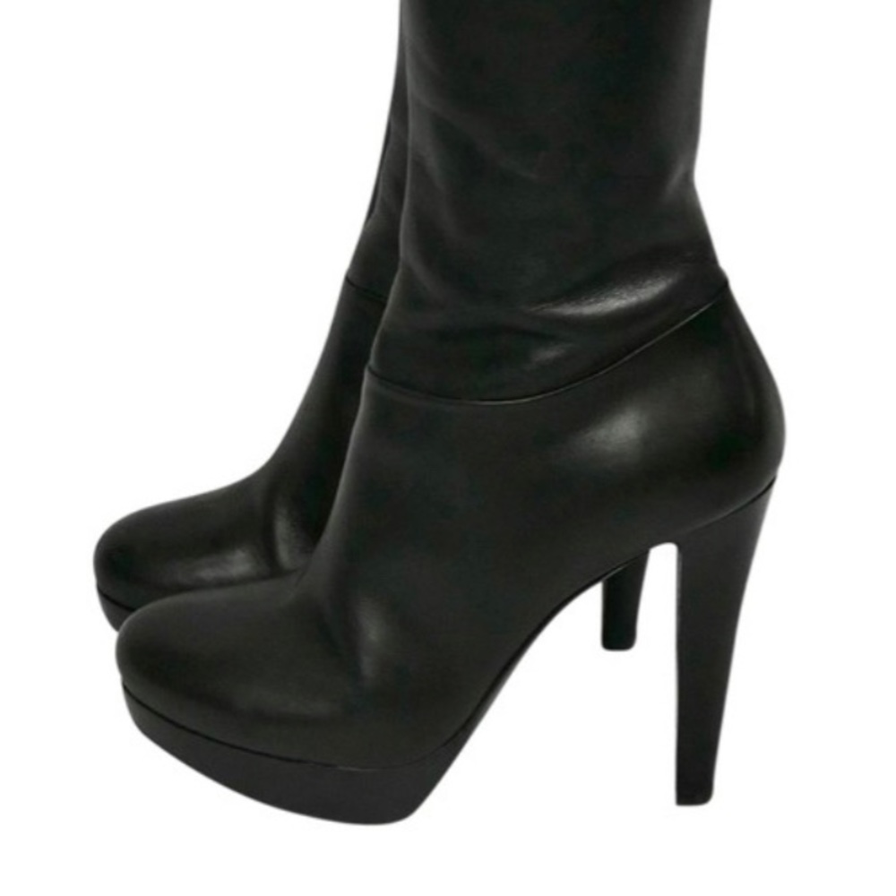 Grigio Armani black leather boots